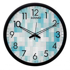 Deals, Discounts & Offers on  - Amazon Brand - Solimo 12-inch Contemporary Plastic & Glass Wall Clock - Designer (Silent Movement, Black Frame)
