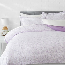 Deals, Discounts & Offers on  - AmazonBasics Microfiber 3-Piece Quilt/Duvet/Comforter Cover Set - Queen, Lavender Paisley - with 2 pillow covers worth Rs. 2800