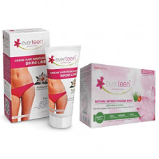 Deals, Discounts & Offers on  - everteen Combo: Bikini Line Hair Remover Creme 50g and 15 Intimate Hygiene Wipes