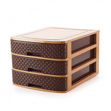 Deals, Discounts & Offers on  - Nakoda Plastics Modulo 3 Layer Drawer System For Kitchen, Offices, Home, Hospitals, Schools, Doctors, Beauty Parlour, Saloons Colour Bamboo, Color May Vary (Dimension -350Lx270Wx215H)