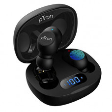 Deals, Discounts & Offers on Headphones - pTron Bassbuds Pro (New) in-Ear True Wireless Bluetooth 5.1 Headphones with Deep Bass, Low Latency Gaming Earbuds, Touch Control, IPX4 Water/Sweat Resistance & Earphones with Built-in Mic - (Black)