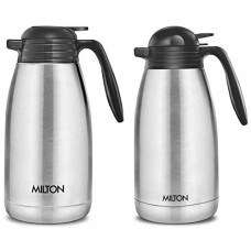 Deals, Discounts & Offers on  - Milton Thermosteel Carafe Classic Tea/Coffee Pot (2000 Ml) & Milton Thermosteel Carafe Flask Tea/ Coffee Pot, 2000 Ml, Silver