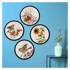 Deals, Discounts & Offers on  - Paper Plane Design Set of 4 round frames decoration Home Decor painting