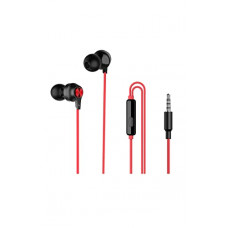 Deals, Discounts & Offers on Headphones - Tecno Prime-P1 | Glossy Metallic Design | Super Clear Voice Quality |10mm Big Driver, Black-Red