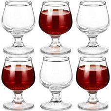 Deals, Discounts & Offers on  - Ash & Roh - Brandy Glass Transparent Crystal Wine Glasses Short Brandy Glasses (100 ML) (Set of 6)