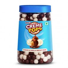 Deals, Discounts & Offers on  - LuvIt Crme Pops | Choco & Vanilla Coated Pops With Crunchy Biscuit Centre | Munchies, Baking & Cake Decoration | Pack of 1 - 500g