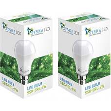 Deals, Discounts & Offers on  - SYSKA B22 LED Bulb SSK-SRL - 9W, Pack of 2 (Cool Day Light)