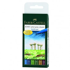Deals, Discounts & Offers on  - Faber Castell Pitt Artist Landscape Color Pen Set - Pack of 6