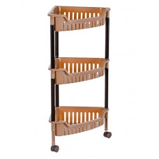 Deals, Discounts & Offers on  - Kuber Industries Multiuses Plastic 3 Tier Triangle Corner Space Saving Storage Organizer Rack Shelf (Brown)