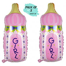 Deals, Discounts & Offers on  - AMFIN (Pack of 2) 18 Inches Its a Girl Pink Bottle Foil Balloons