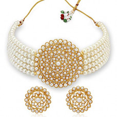 Deals, Discounts & Offers on Women - Sukkhi Adorable Gold Plated Pearl Choker Necklace Set For Women