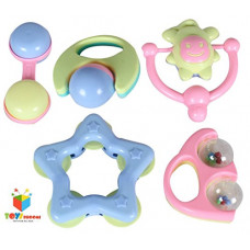 Deals, Discounts & Offers on  - Toys Bhoomi Infant and Toddlers Bright and Colorful 5 Piece Baby Musical Rattle Playset - BPA Free, 100% Safe & Non-Toxic