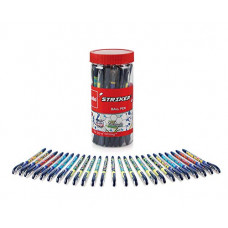 Deals, Discounts & Offers on Stationery - Cello Striker Ballpen - Jar of 25 (Blue) | Cricket and Football themed Pens
