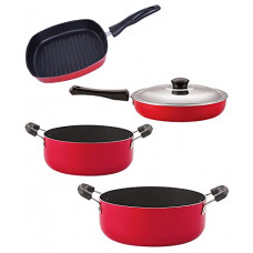 Deals, Discounts & Offers on Cookware - Nirlon Odor Free 3 Layer Non Stick Coating Cookware Gift Item Set of 4 Pieces with Bakelite Handle