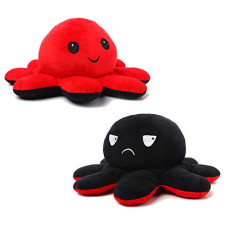 Deals, Discounts & Offers on  - Webby Soft Animal Plush Standing Pup Toy 20CM, Red & Black Reversible Octopus Toy