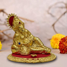 Deals, Discounts & Offers on  - Sacred Blessings Metal Lord Ganesh Idol Ganesha Statue Gift Showpiece (19 x 11 x 16) cm, Golden, 1 Piece