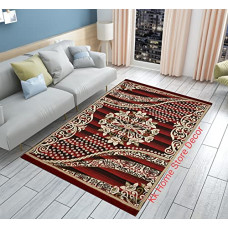 Deals, Discounts & Offers on  - KK Home Store Decor Royal Look World Designer Superfine Exclusive Chenille Yarn Velvet Carpet | 5 Feet x 7 Feet | - Maroon Black (Modern, kk-syna, Acrylic, 5 x 7, 1, kk-syna)