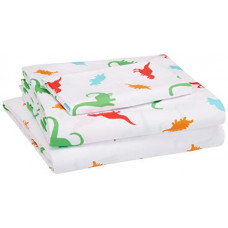 Deals and Offers on  - AmazonBasics Kid's Sheet Set - Soft, Easy-Wash Microfiber - Single, MultiColor Dinosaurs - with Pillow Cover Deals, Discounts & Offers on  - AmazonBasics Kid's Sheet Set - Soft, Easy-Wash Microfiber - Single, MultiColor Dinosaurs - with Pillow Cover