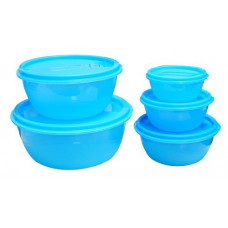 Deals and Offers on  - Princeware Store Fresh Plastic Bowl Package Container, Set of 5, Blue Deals, Discounts & Offers on  - Princeware Store Fresh Plastic Bowl Package Container, Set of 5, Blue