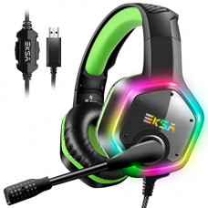 Deals, Discounts & Offers on  - EKSA E1000 PC RGB Gaming Headset 7.1 Surround Sound, PS4 USB Headset with Mic, Gaming Grade 50mm Drivers, Mic/Volume Control, Soft Earmuffs LED Over-Ear Headphones only