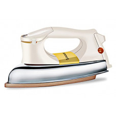 Deals, Discounts & Offers on Irons - Longway Plancha Heavy Weight Automatic Dry Iron with Metal Cover (Golden,1000 w)