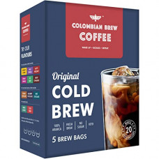 Deals, Discounts & Offers on  - Colombain Brew Coffee Arabica Original Cold Brew 5 Brew Bags, 20 Cups