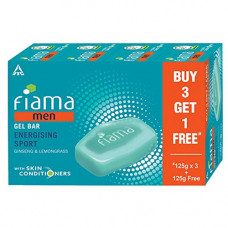 Deals, Discounts & Offers on Beauty Care - Fiama Men Energizing Sport Gel Bar, With Ginseng, Lemongrass & skin conditioners, 125g (Buy 3 Get 1 Free)