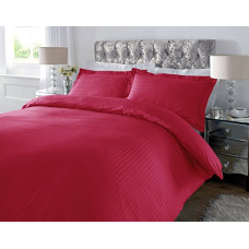 Deals, Discounts & Offers on  - HUESLAND by Ahmedabad Cotton 220 TC Striped Cotton Double Duvet Cover with 2 Pillow Covers, Ruby Red