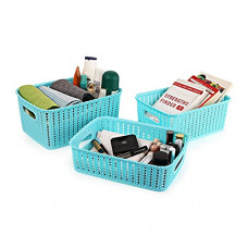 Deals, Discounts & Offers on  - Cello Style Knit Small Basket Without Lid, Set of 3, Blue