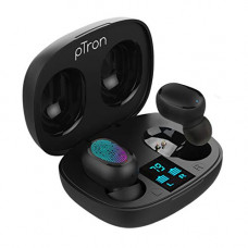 Deals, Discounts & Offers on Headphones - PTron Bassbuds Bluetooth Truly Wireless in Ear Earbuds with Mic (Black)