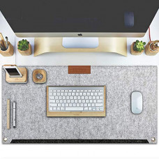 Deals, Discounts & Offers on  - Tizum- Z57 Large Felt Desk Mat Mouse Pad For Office & Gaming with 2 Pockets 635*330 mm (Light Grey)