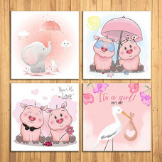 Deals, Discounts & Offers on  - WENS Baby Shower Set of 4 Sparkle Laminated Wall Panels