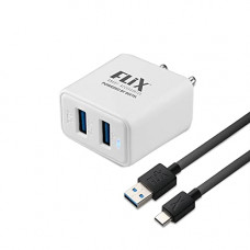 Deals, Discounts & Offers on Mobile Accessories - Flix (Beetel) Bolt 2.4 12W Dual USB Smart Charger, Made in India, Bis Certified, Fast Charging Power Adaptor