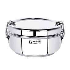 Deals, Discounts & Offers on  - Kuber Industries Stainless Steel Food Pack Lunch Box with Steel Separator Plate and Locking Clip, 1 Pc-400 ml Capacity