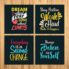 Deals, Discounts & Offers on  - WENS Inspirational Quotes Set of 4 Sparkle Laminated Wall Panels