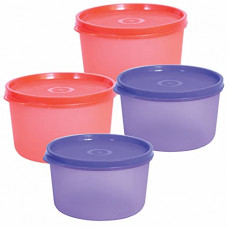 Deals, Discounts & Offers on  - Wonder Plastic Prime Super Fresh 1000 Container Set, 4 Pcs Container 1000 ml, 2 Violet 2 Red Color, Made In India, KBS02159