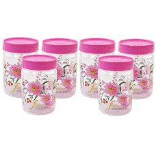 Deals, Discounts & Offers on  - Kuber Industries 6 Piece Plastic Container Set, 1100ml, Pink