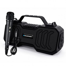 Deals, Discounts & Offers on Headphones - Blaupunkt Atomik BB20 Wireless Bluetooth Party Speaker 20W with Dual Passive Radiator I 1500mAh Battery I Deep Bass I Karaoke with Mic I USB I TWS I AUX I Outdoor Speaker with Carrying Strap