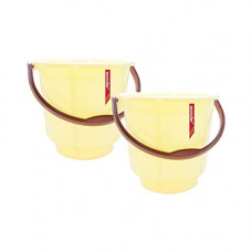 Deals, Discounts & Offers on  - Wonder Plastic Prime Bucket Set, 2 Bucket, 9 Liters, Yellow Color, Made in India