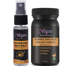 Deals, Discounts & Offers on  - Vigini Natural Shilajit Gold Ayurvedic Capsule Strength Stamina Energy Performance Power Vigour Vitality Booster 30Caps & Hammer King CFC Free Intimate Deodorant Spray Men 30ml
