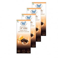 Deals, Discounts & Offers on  - Sugar Free D'lite Zesty Orange Flavour Dark Chocolate Bar, 80g (Pack of 4)