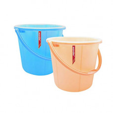 Deals, Discounts & Offers on Home Improvement - Wonder Plastic Prime Frosty Bucket Set, 2 Pcs Bucket 16 LTR, Blue & Orange Color, Made in India