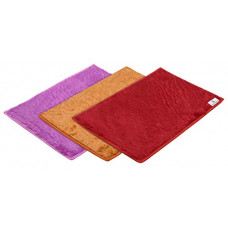 Deals, Discounts & Offers on  - Kuber Industries Shaggy Microfiber Anti Slip 3 Pieces Door Mat (Gold & Red & Purple)-KUBMART11507 (Model Number: KUBQMART011507)
