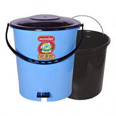 Deals, Discounts & Offers on  - Wonder Plastic Prime Ultra Pedal Dustbin With Inner Set For Home/Kitchen/Office, 1 Pc Dustbin 12 Ltr, Blue Color, Made In India