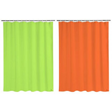 Deals and Offers on - Kuber Industries 2 Pieces Solid 100% PEVA Shower Curtain,Bathroom Curtain, 70 inch x 80 inch, Green & Orange-KUBMART11561 Deals, Discounts & Offers on - Kuber Industries 2 Pieces Solid 100% PEVA Shower Curtain,Bathroom Curtain, 70 inch x 80 inch, Green & Orange-KUBMART11561