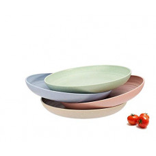 Deals, Discounts & Offers on  - V SSS Mart Portable Wheat Straw Eco Friendly Daily Use Dinner Serving 4 PCS Plate set (Pink Blue Green Beige/ Size 20 cms/7.8