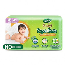 Deals, Discounts & Offers on Baby Care - Dabur Baby Super Pants |Small Size Baby Diapers | Natural Skin Protection | Infused with Aloe Vera, Shea Butter & Vitamin E | Insta-Absorb Technology | 12 Hrs Zero Leakage - 42 Packs