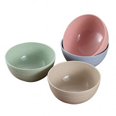 Deals, Discounts & Offers on  - V SSS Mart Portable Wheat Straw Eco Friendly Daily Use Dinner Serving 4 PCS Bowls Set (Pink Blue Green Beige/Size 15 * 8 Cms)