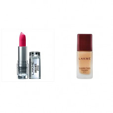 Deals, Discounts & Offers on Beauty Care - Lakm Enrich Matte Lipstick, Shade PM15, 4.7g And Lakm Invisible Finish SPF 8 Foundation, Shade 01, 25ml