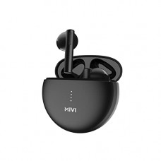 Deals, Discounts & Offers on Headphones - Mivi DuoPods A350 True Wireless Earbuds with 50hrs Playtime, Half in Ear, 13mm Dynamic bass Drivers, Fast Charging, Metallic Shades, Made in India Bluetooth Earphone, TWS with Voice Assistant - Black